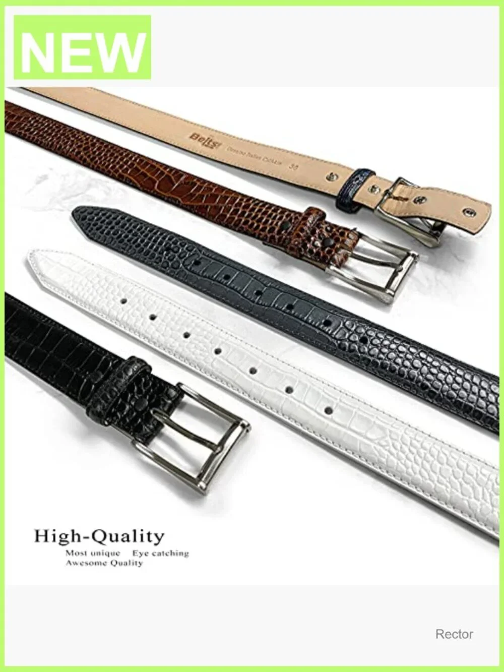 Full-Grain Cowhide Leather Dress Belt 1-3/8